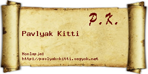 Pavlyak Kitti névjegykártya